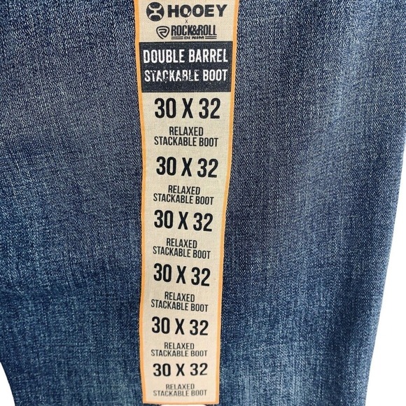 Hooey x Rock & Roll Denim Double Barrel Stackable Boot Leg Mens 30x32 NWT $88 - Picture 12 of 14